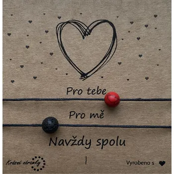 Náramek Náramky pro páry - Simple (láva) Varianta: Černá láva - Červený howlit