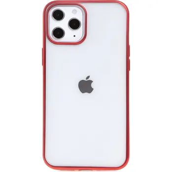 Kryt FORCELL Electro Matt pro Apple iPhone 12 Pro Max - gumový - průhledný / červený
