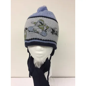 Čepice dětské čepice, velikost 4-6 LET, Barva Modrá, Složení materiálu 80% bavlna 15% polyamid 5% elastan