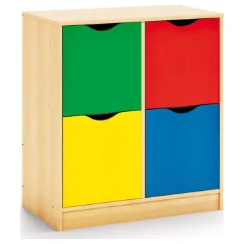 Dětská skříň Skříň policová (4 dvířka) Bříza