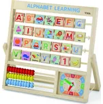 VIGA 500337 Dřevěná abeceda a hodiny