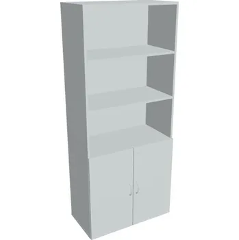 Kancelářský vozík HOBIS kancelářská policová skříň - DZ 5 80 03, zámek Huwill, šedá + doprava zdarma