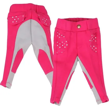 Jezdecké kalhoty QHP Rajtky Mickey QHP, s kolenními záplatami, dětské, fuchsia 80