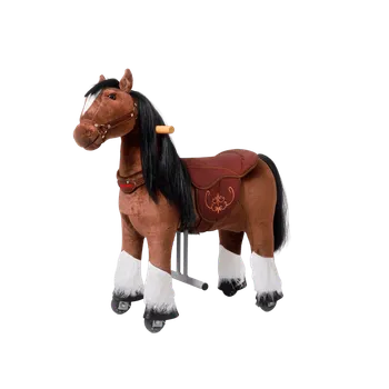Plyšová hračka Ponnie Happy S Jezdící kůň hnědý 85 cm
