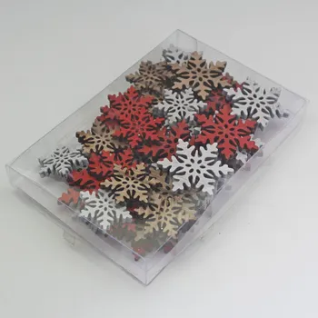 Vánoční dekorace Vločky přízdoba dřevo 24ks/4cm mix (HHI-Y61205B/S24)