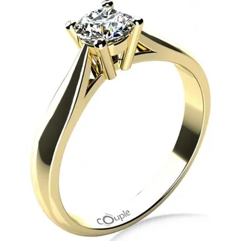 Prsten Couple, Elegantní zásnubní prsten Rose, žluté zlato a velký zirkon, vel. 50, prům. 15.9 mm, 585-68-1-4015.0Z00.0.50.001