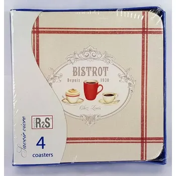 prostírání Korkové prostírání pod skleničky Bistrot /10,5*10,5 cm/ - 4 ks