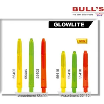 Příslušenství pro šipky Násadky Glowlite nylon Bull´s krátké žluté 55415