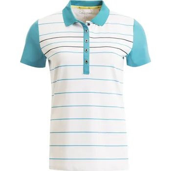 Dámské tričko Calvin Klein Striped Polo XS, White/Aegean, dámské