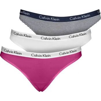 Kalhotky Calvin Klein Thong QD3587E-ČRV/Č/Z 3-pack, XS