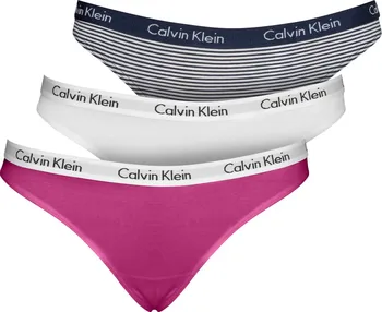 Kalhotky Calvin Klein Thong QD3587E-ČRV/Č/Z 3-pack