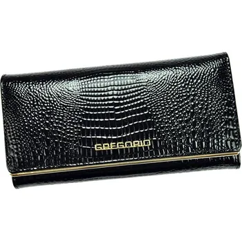 Peněženka Dámská lesklá kožená peněženka Gregorio SLL100 černá | KabelkyproVas.cz