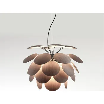 Marset Discocó 68, španělské závěsné svítidlo, 3x14W LED E27, americký dub, průměr 68cm