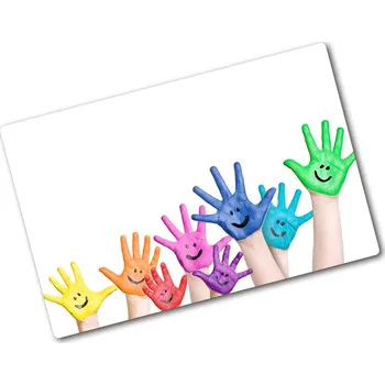 Kuchyňské prkénko Kuchyňská deska skleněná Pomalované dlaně