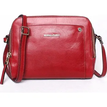 Kabelka Luxusní tmavěčervená dámská kožená crossbody kabelka Marta Ponti no. A12