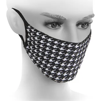 Rouška PEPITKA Fiore white-black