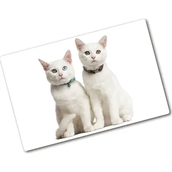 Kuchyňské prkénko Kuchyňská deska skleněná Bílé kočky