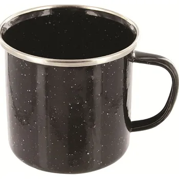 Kempingové nádobí Highlander Hrnek plechový smaltovaný černý