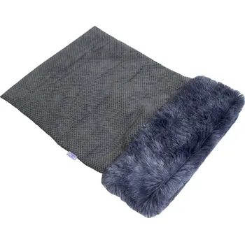 Pelíšek pro kočku Rajen spací pytel pro kočky E tmavě šedé bublinky, tmavě modrý lem 64x48cm