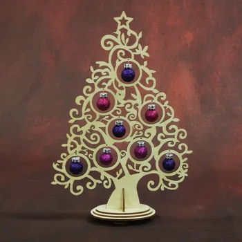 Vánoční dekorace Vánoční stromek s kuličkami – Fialový