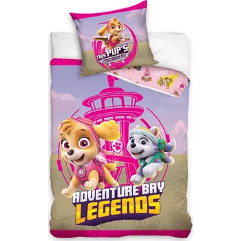 Povlečení Carbotex Tlapková patrola legendární dobrodružství 140 x 200, 70 x 90 cm zipový uzávěr