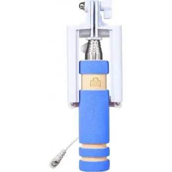 Selfie tyč Winner Teleskopická mini tyč pro selfie foto s kabelem 3,5 jack (modrá) 8591194071010