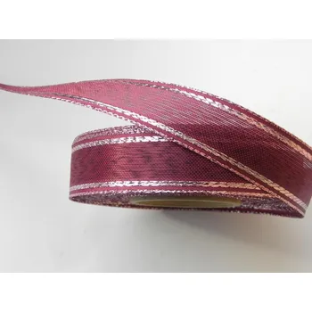 Stuha stuha vínová se stříbrnou nitkou
