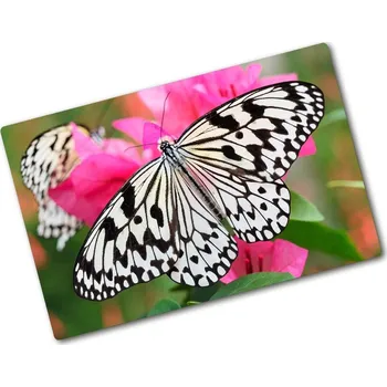 Kuchyňské prkénko Kuchyňská deska skleněná Motýl na květině