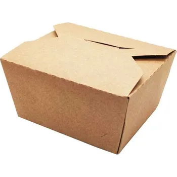 Jednorázové nádobí BioBox 750ml papírový kraft na odnesení jídla/25 ks