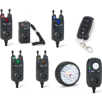 Signalizátor záběru Anaconda - Anaconda sada 4 hlásičů s příposlechem, čidlem pohybu, světlem a dálkovým ovládáním Vipex RS profi set (červená, zelená, modrá, žlutá)