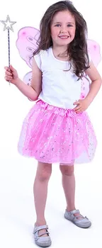 Karnevalový kostým Rappa Dětský kostým tutu sukně růžová motýl s hůlkou a křídly