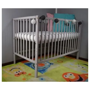 Dětská postýlka Postýlka z masivu Magda šedá stahovací bok 120/60 cm