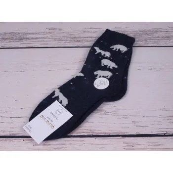 Dámské ponožky Termo ponožky aura.via s podílem vlny teplé tmavomodré s ledními medvědy velikosti ponožek: 26-27 ( EUR vel. 39-41)