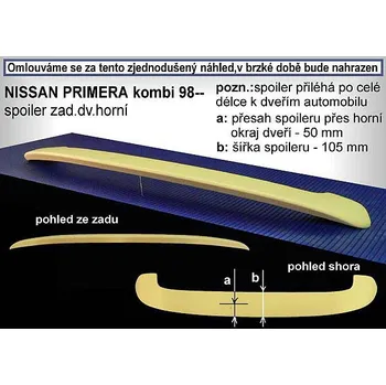 Auto-moto Spoiler zadních dveří horní, NISSAN Primera, 98-01 Combi (75.318)