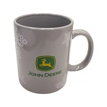 Hrnek John Deere Logo šedý se zimním motivem - N/