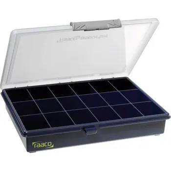 raaco Assorter 5-18 krabička na malé součástky (d x š x v) 240 x 195 x 43 mm přihrádek: 18 pevné rozčlenění Obsah 1 ks