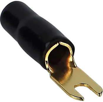 Kabelové oko Kash vidlicové kabelové oko 4 mm² Ø otvoru=4 mm částečná izolace černá 1 ks