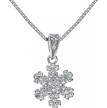 Náhrdelník NUBIS® Stříbrný náhrdelník sněhová vločka - NB-2071