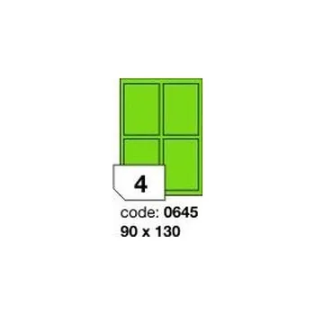 Samolepící etiketa Zelené fluo etikety Rayfilm R0130.0645F, 90x130 mm, 1.000 listů A4, 4000 etiket