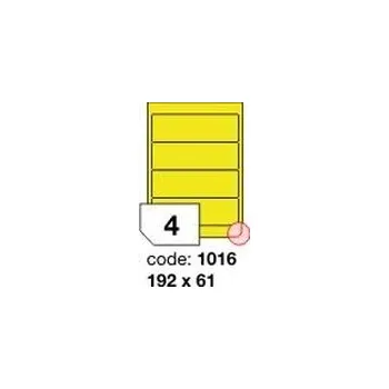 Samolepící etiketa Žluté fluo etikety Rayfilm R0131.1016F, 192x61 mm, 1.000 listů A4, 4000 etiket