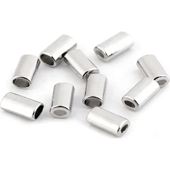 Kovová koncovka na šňůru oválná 8x14 mm, barva 1 nikl