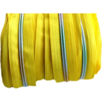 Duhový zip spirálový No 5 metráž žlutá, barva Žlutá