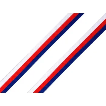 Galanterie Stuha trikolora Česko, Slovensko šíře 10 mm, barva 1 ČR viz foto