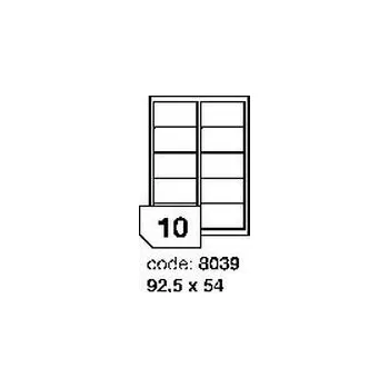 Kancelářské potřeby Bílé lesklé laser etikety Rayfilm R0119.8039F, 92,5x54 mm, 1.000 listů A4, 10000 etiket
