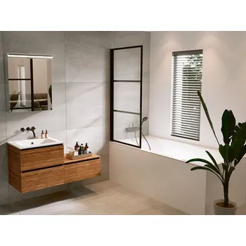 Vanová zástěna Riho Grid vanová zástěna GB501 79,3-80,7x150 cm, levá, čiré sklo (G004046121)