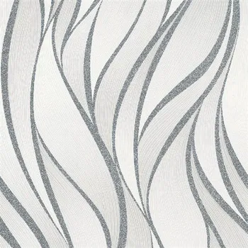 Tapeta Vliesové tapety vlnovky stříbrno-krémové 82233