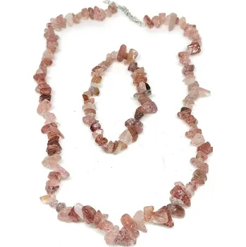 Náhrdelník Melounový křišťál sada