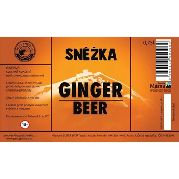 Pivo ETIKETA pivní Ginger ALE 11° - Etiketa Pivo Sněžka 0,75l
