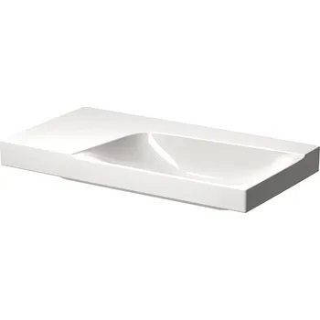 Umyvadlo Geberit Xeno2 umyvadlo 90x48 cm, bez otvoru pro baterii, bez přepadu, odkládací plocha vlevo, KeraTect, bílá (500.536.01.1)