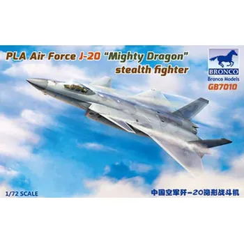 Plastikový model Bronco 1/72 PLA Air Force J-20 "Mighty Dragon" stealth fighter